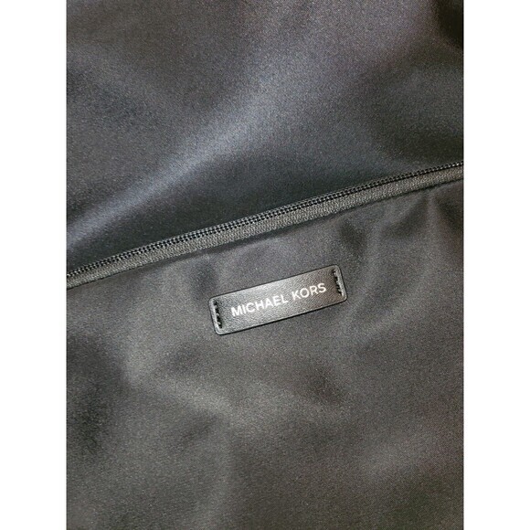 Michael Kors Backpack Black Nylon Leather Trim Travel School Bag - Picture 7 of 10